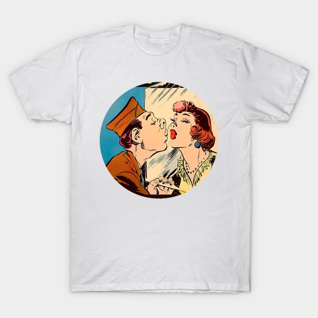 Passionate kiss through the window T-Shirt by Marccelus